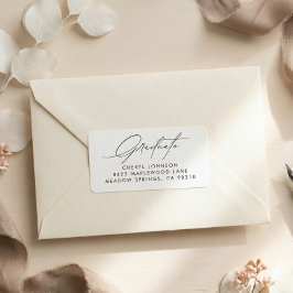 Minimalist Script Graduation Return Address Label Adressaufkleber