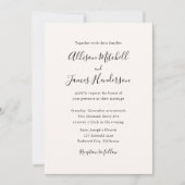 Minimalist Script Ivory Photo Wedding Einladung (Vorderseite)