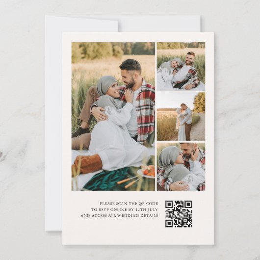 Minimalist Script Ivory Photo Wedding Einladung (Rückseite)