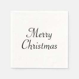 Minimalist Script Merry Christmas Christmas Party Serviette