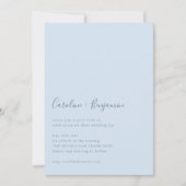 Minimalist Script Modern Simple Soft Blue Wedding Einladung (Vorderseite)