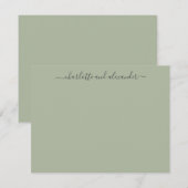 Minimalist Script Personalized Couples Jade Green Mitteilungskarte (Vorne/Hinten)