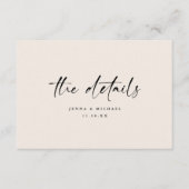 Minimalist Script QR Code Wedding Details Begleitkarte (Vorderseite)