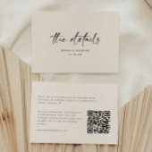 Minimalist Script QR Code Wedding Details Begleitkarte