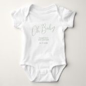 Minimalist Script Sage Green Oh Baby gift Baby Strampler (Vorderseite)