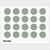 Minimalist Script Sage Green Oh Baby Shower Runder Aufkleber (Blatt)