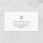 Minimalist Script Thank You Business insert Cards Visitenkarte (Rückseite)