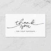 Minimalist Script Thank You Business insert Cards Visitenkarte (Vorderseite)