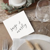 Minimalist Script Wedding Cocktail Napkin Serviette
