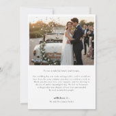 Minimalist Script Wedding Photo Thank You Dankeskarte (Rückseite)