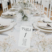 Minimalist Script Wedding Table Number Sockelschild