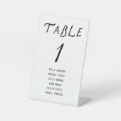 Minimalist Script Wedding Table Number Sockelschild (Vorderseite)