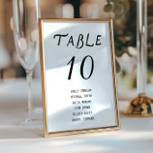 Minimalist Script Wedding Table Number Tischnummer
