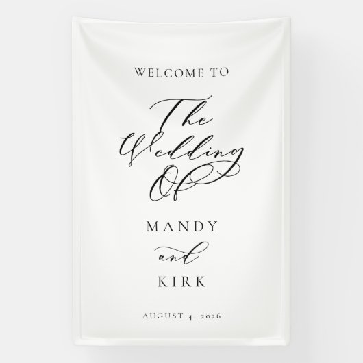 Minimalist Script Wedding Welcome Sign Banner (Vertikal)