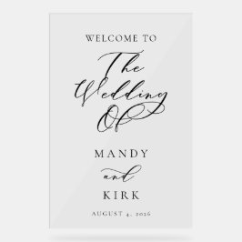 Minimalist Script Wedding Welcome Sign | Elegant  Acrylschild