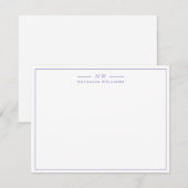 Minimalist Script with Border Monogram Mitteilungskarte (Vorne/Hinten)