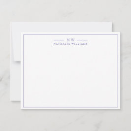 Minimalist Script with Border Monogram Mitteilungskarte