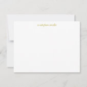 Minimalist Script Yellow Stripe Personalized Name Mitteilungskarte (Vorderseite)