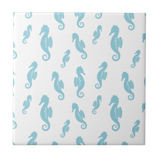 Minimalist Seahorse Ocean Seamless Pattern (1) Fliese (Vorderseite)