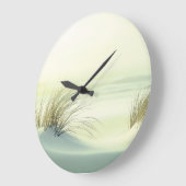 Minimalist Serene White Sand Dunes Beach Große Wanduhr (Winkel)