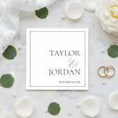 Minimalist Serif Typography Script Wedding Custom Serviette