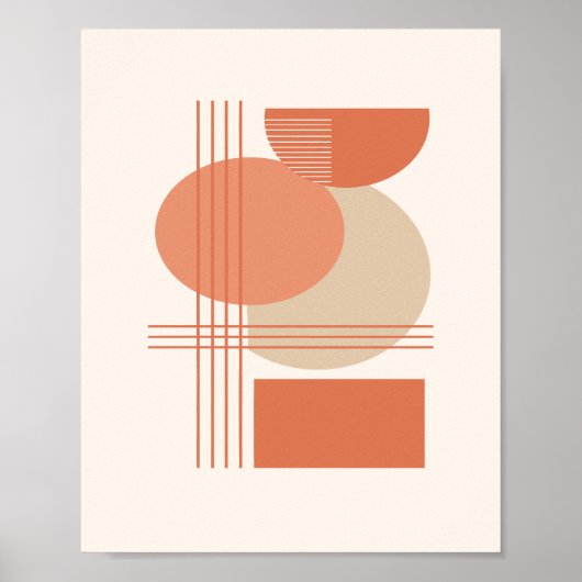 Minimalist Shapes on Soft Cream Background Poster (Vorne)