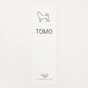 Minimalist Shiba Inu Anpassbar Paw Line Zen Yogamatte