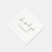 Minimalist Sie sagte Ja Name Junggesellinnenabschi Serviette (Ecke)