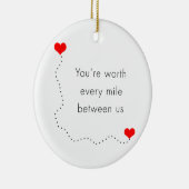 Minimalist "Sie sind jede Meile zwischen uns " Keramikornament (Rechts)