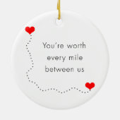 Minimalist "Sie sind jede Meile zwischen uns " Keramikornament (Hinten)