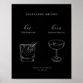Minimalist Signature Drinks Poster (Vorne)
