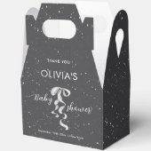 Minimalist Silver Bow Winter Snow Baby Shower  Geschenkschachtel (Offen)