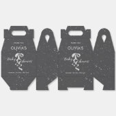 Minimalist Silver Bow Winter Snow Baby Shower  Geschenkschachtel (Ungeklappt)