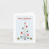 Minimalist Silver Tree Holiday Card Karte (Vorderseite)