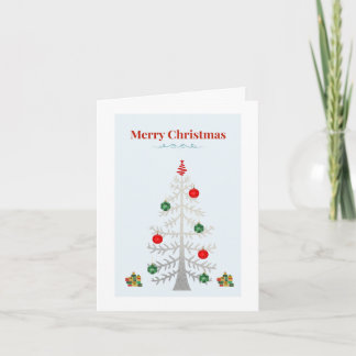 Minimalist Silver Tree Holiday Card Karte