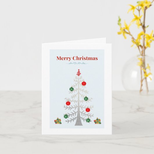 Minimalist Silver Tree Holiday Card Karte (Gelbe Blume)