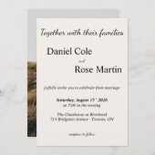 Minimalist Simple Beige Wedding Einladung (Vorne/Hinten)