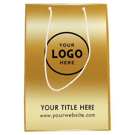 Minimalist Simple Business Modern Gift Bag Mittlere Geschenktüte (Vorderseite)