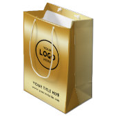 Minimalist Simple Business Modern Gift Bag Mittlere Geschenktüte (Vorderseite Schrägansicht)