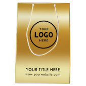 Minimalist Simple Business Modern Gift Bag Mittlere Geschenktüte (Rückseite)