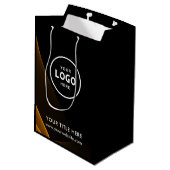 Minimalist Simple Business Modern Gift Bag Mittlere Geschenktüte (Rückseite Schrägansicht)