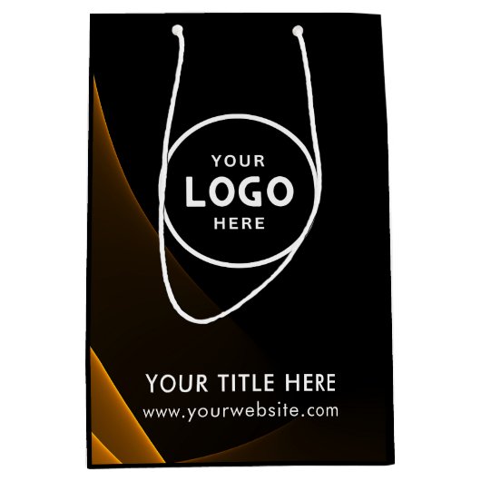 Minimalist Simple Business Modern Gift Bag Mittlere Geschenktüte (Vorderseite)