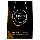 Minimalist Simple Business Modern Gift Bag Mittlere Geschenktüte (Rückseite)