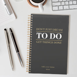 Minimalist Simple Charcoal Gray To Do Planer