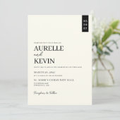 Minimalist Simple Elegant Ivory QR Code Wedding Einladung (Stehend Vorderseite)