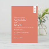 Minimalist Simple Elegant QR Code Wedding Einladung (Stehend Vorderseite)