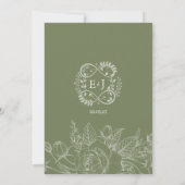 Minimalist Simple Floral Elegant Wedding Einladung (Rückseite)