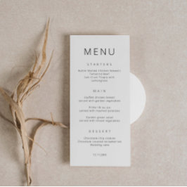 Minimalist Simple Font Wedding Menu Card Menükarte
