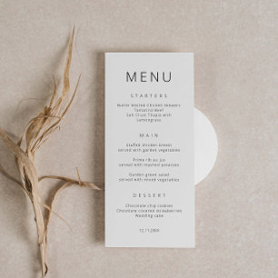 Minimalist Simple Font Wedding Menu Card Menükarte