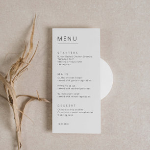 Minimalist Simple Font Wedding Menu Card Menükarte